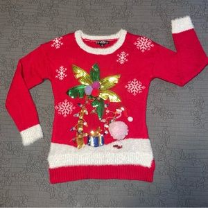 United States Sweaters Christmas Flamingo Womens S Red Sequin Long Sleeve